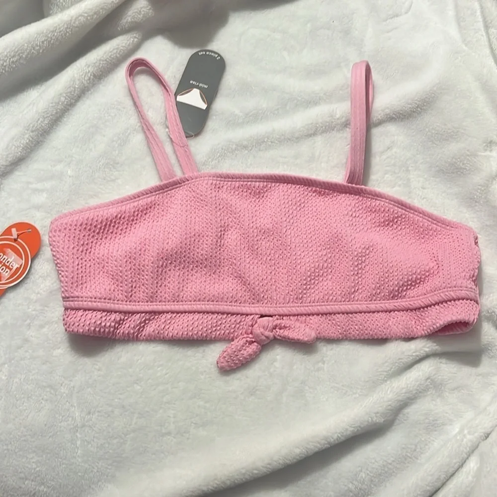 New Wonder Nation Girls Tie Front Bikini Swimsuit with UPF 50 Size XL 14-16 NWT